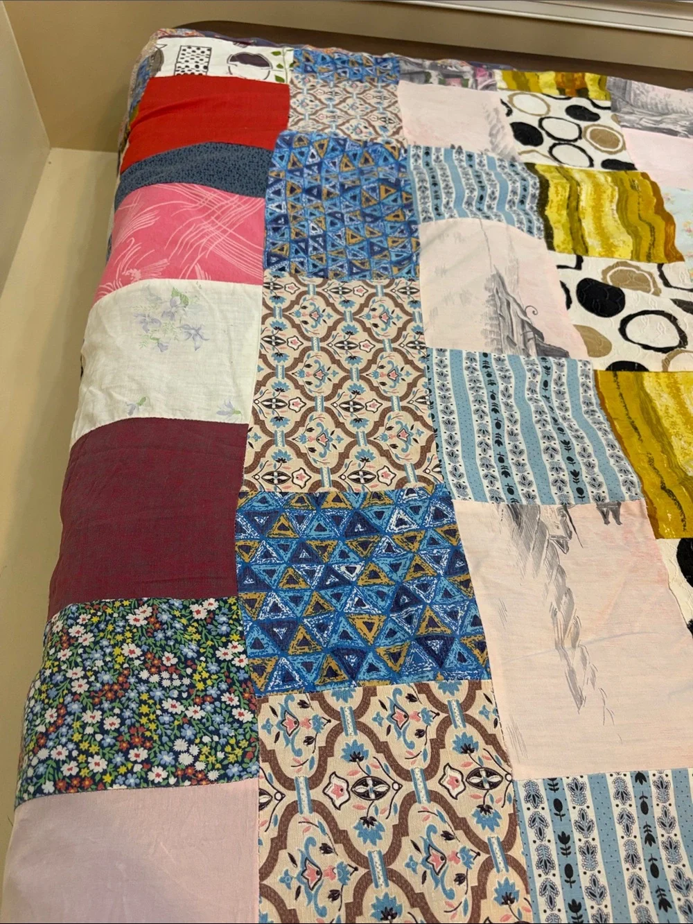 Handmade Vintage Patchwork Cotton Quilt